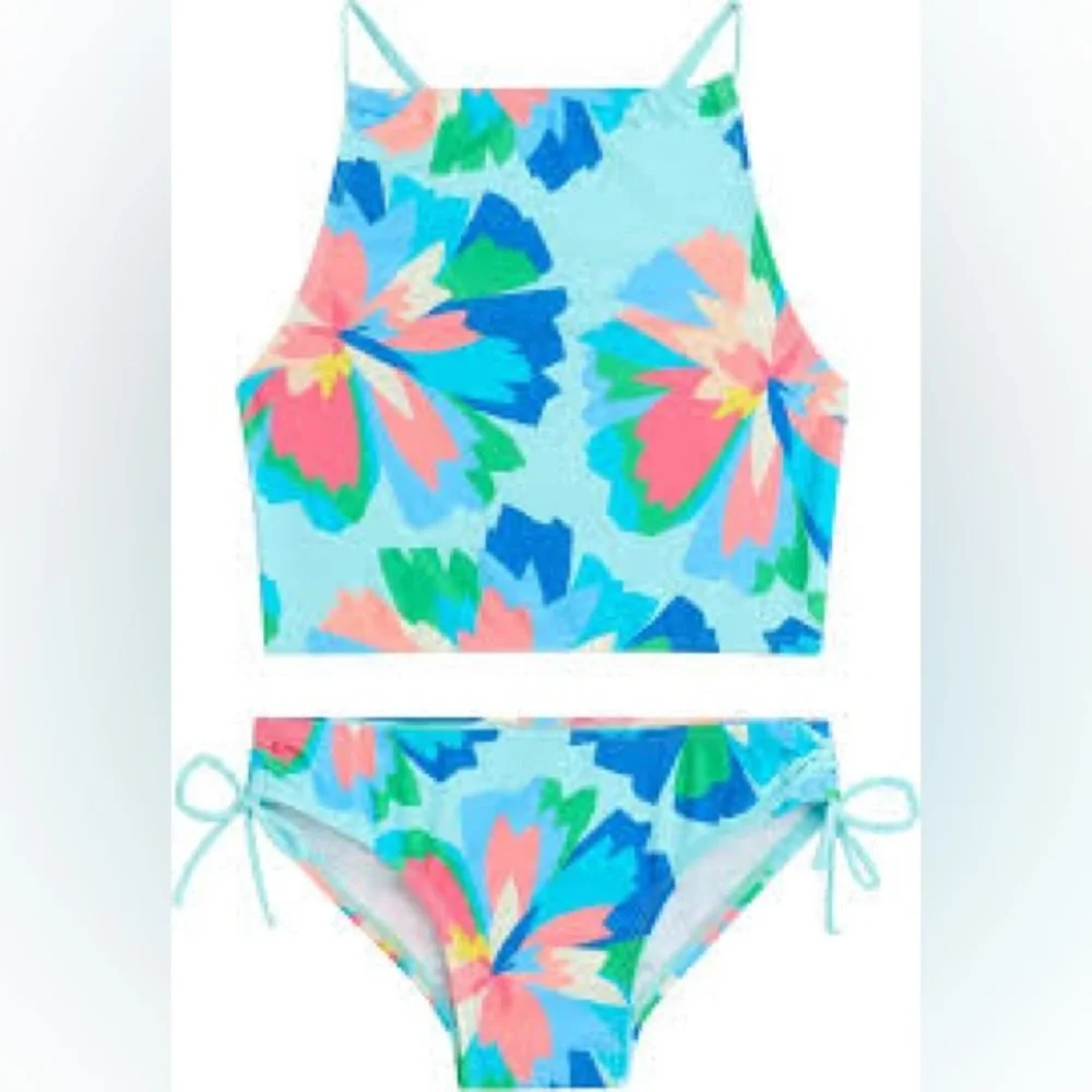 BRAND NEW 6X Kanu Floral Kids Swim Set - Blue and Pink